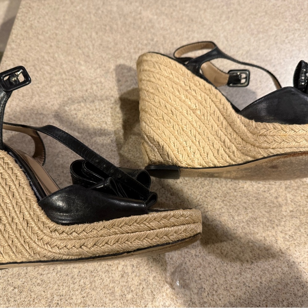 Valentino Garavani Black Espadrille Wedges - Picture 5 of 9